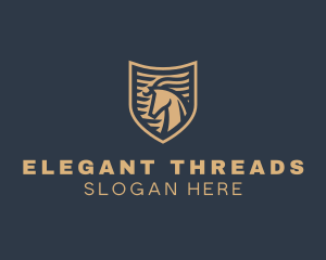 Elegant Horse Shield logo design