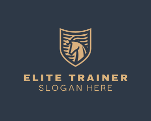 Elegant Horse Shield logo design