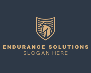 Elegant Horse Shield logo design