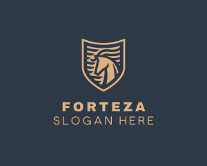 Elegant Horse Shield logo design