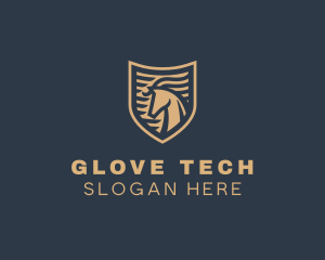 Elegant Horse Shield logo design