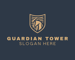 Elegant Horse Shield logo design