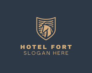 Elegant Horse Shield logo design