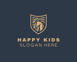 Elegant Horse Shield logo design