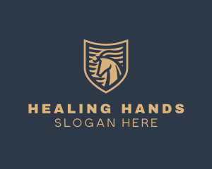 Elegant Horse Shield logo design