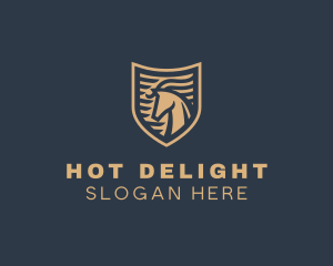 Elegant Horse Shield logo design