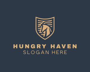 Elegant Horse Shield logo design