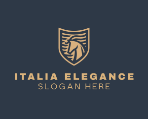 Elegant Horse Shield logo design