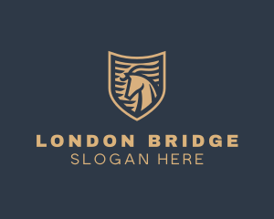 Elegant Horse Shield logo design