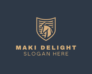 Elegant Horse Shield logo design