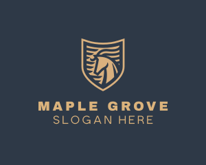 Elegant Horse Shield logo design