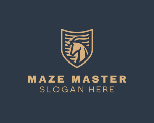 Elegant Horse Shield logo design