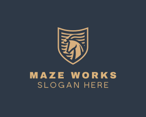 Elegant Horse Shield logo design