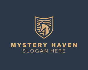 Elegant Horse Shield logo design