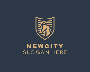 Elegant Horse Shield logo design