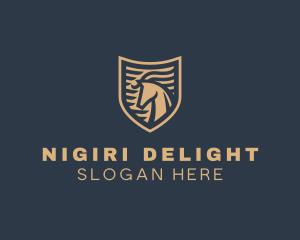 Elegant Horse Shield logo design