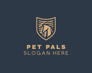 Elegant Horse Shield logo design