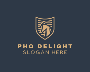 Elegant Horse Shield logo design