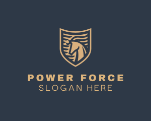 Elegant Horse Shield logo design