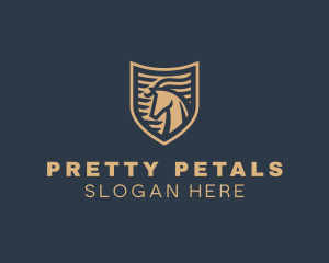 Elegant Horse Shield logo design