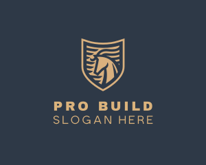 Elegant Horse Shield logo design