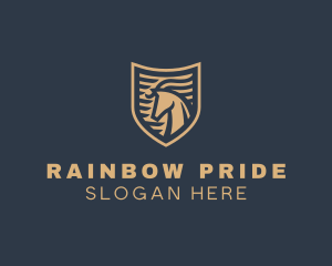 Elegant Horse Shield logo design