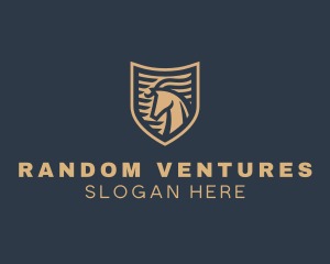 Elegant Horse Shield logo design