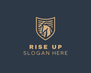 Elegant Horse Shield logo design