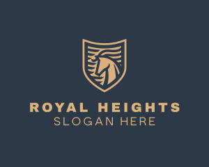 Elegant Horse Shield logo design