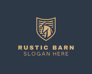 Elegant Horse Shield logo design