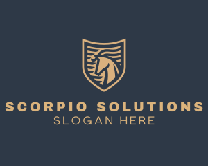 Elegant Horse Shield logo design