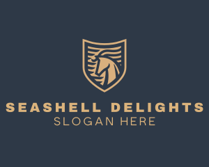 Elegant Horse Shield logo design