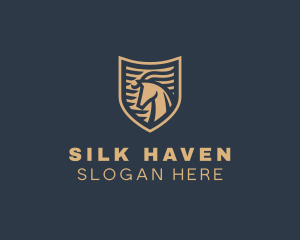 Elegant Horse Shield logo design