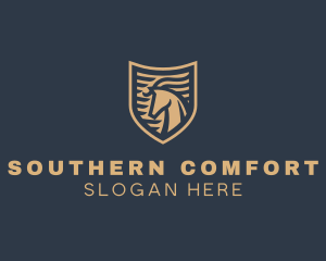 Elegant Horse Shield logo design