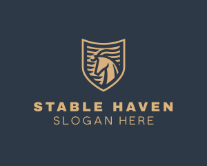 Horse - Elegant Horse Shield logo design