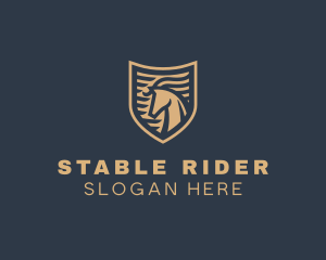 Elegant Horse Shield logo design