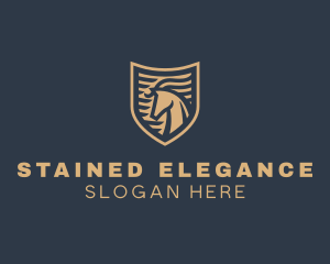 Elegant Horse Shield logo design