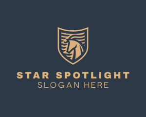 Elegant Horse Shield logo design