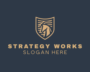 Elegant Horse Shield logo design