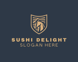 Elegant Horse Shield logo design