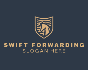 Elegant Horse Shield logo design