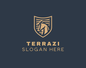 Elegant Horse Shield logo design