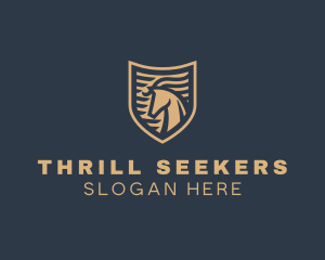 Elegant Horse Shield logo design