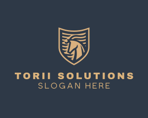 Elegant Horse Shield logo design