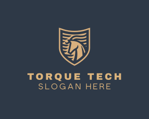 Elegant Horse Shield logo design