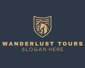 Elegant Horse Shield logo design