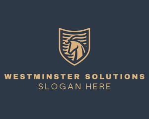 Elegant Horse Shield logo design