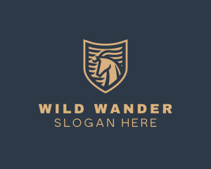 Elegant Horse Shield logo design