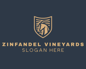 Elegant Horse Shield logo design