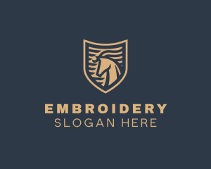 Elegant Horse Shield logo design